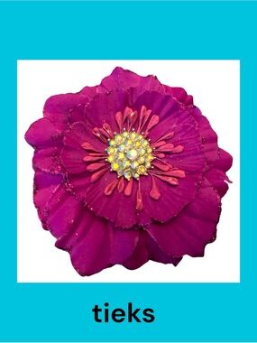 Tieks Magenta Layered Floral Topper with Rhinestone Center
